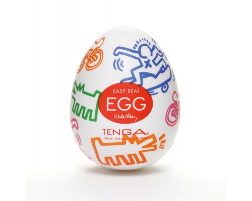 Яйцо мастурбатор Keith Haring EGG Street одноразовое Tenga (Япония)