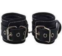 Наручники BDSM-NEW PVC Handcuffs Woven Belt Edge Sealing With Chain, black