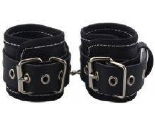 Наручники BDSM-NEW PVC Handcuffs Woven Belt Edge Sealing With Chain, black