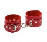 Наручники Leather Double Fix Leg Cuffs, Red