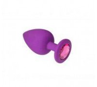 Анальная пробка, Purple Silicone Pink-Rhodolite, M