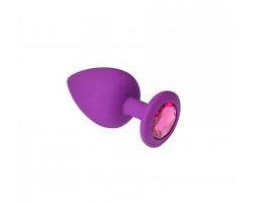 Анальная пробка, Purple Silicone Pink-Rhodolite, M