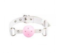 Кляп Breathable ball gag plastic, white-pink