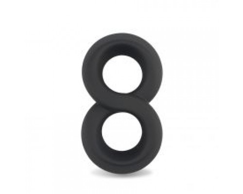 Двойное эрекционное кольцо Silicone Cockring, black