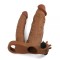 Насадка двойная с вибрацией Add 2" Vibrating Double Penis Sleeve, Brown