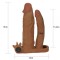 Насадка двойная с вибрацией Add 2" Vibrating Double Penis Sleeve, Brown