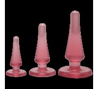 Набор анальных пробок Doc Johnson Crystal Jellies Anal Initiation Kit - Pink