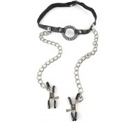 Pipedream - Набор O-RING GAG WITH NIPPLE CLAMPS (DT44082)