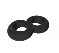 Chisa - Кольцо эрекционное Duo Cock 8 Ball Ring, BLACK (291019)