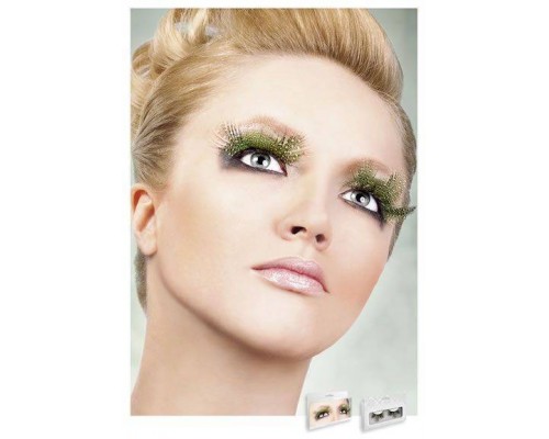 Baci Eyelashes - Реснички Light green Feather Eyelashes (B629)
