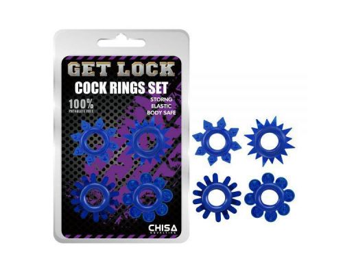 Chisa - Набор колец Cock Rings Set-blue (291004)