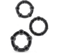 Blush - STAY HARD BEADED COCKRINGS BLACK (T330567)
