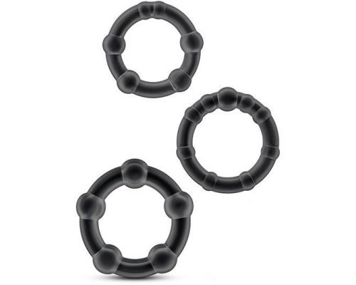 Blush - STAY HARD BEADED COCKRINGS BLACK (T330567)