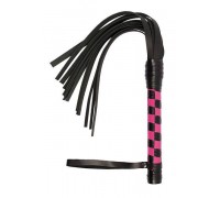 sLash - Флогер VIP Leather Flogger, BLACK/PINK (280140)