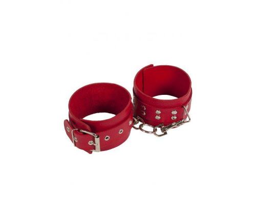 sLash - Оковы Leather Restraints Leg Cuffs, RED (280161)