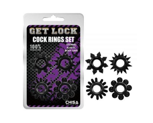 Chisa - Набор колец Cock Rings Set-black (291003)