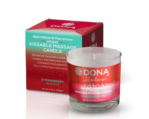 Массажная свеча DONA Kissable Massage Candle Strawberry Souffle (125 мл)