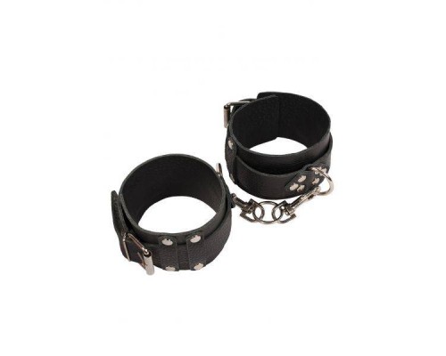 sLash - Оковы Leather Dominant Leg Cuffs, BLACK (280154)