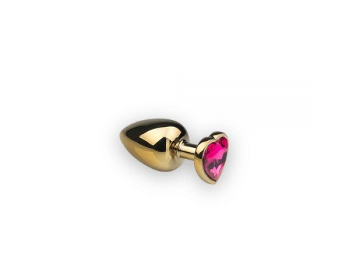 sLash - Анальная пробка,Gold Heart Pink-Rhodolite, S (281280)