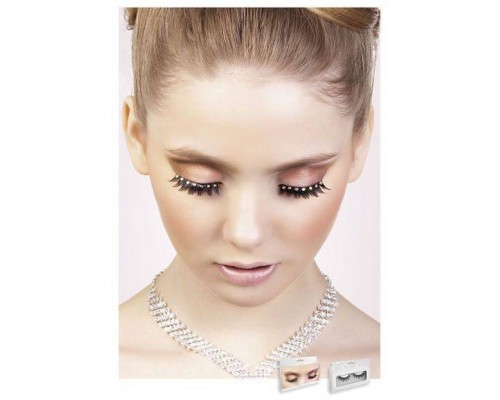 Baci Eyelashes - Реснички Black-Yellow Rhinestone Eyelashes (B572)