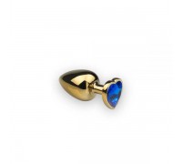 sLash - Анальная пробка,Gold Heart Sapphire, S (281188)