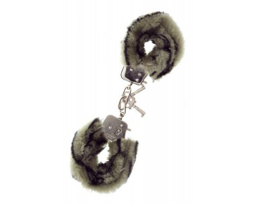 Dream Toys - Наручники METAL HANDCUFF WITH PLUSH, ZEBRA (T160029)