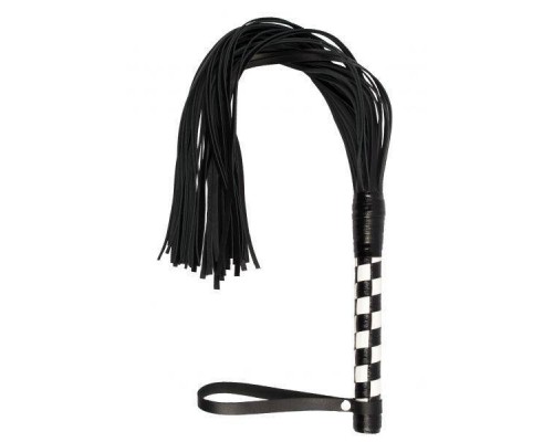 sLash - Флогер Premium Leather Flogger, BLACK/WHITE (280148)