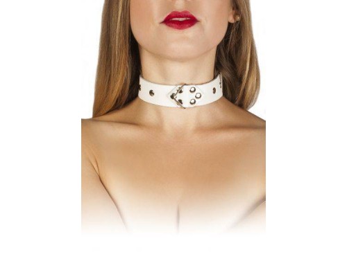 sLash - Ошейник Leather Restraints Collar, WHITE (280165)