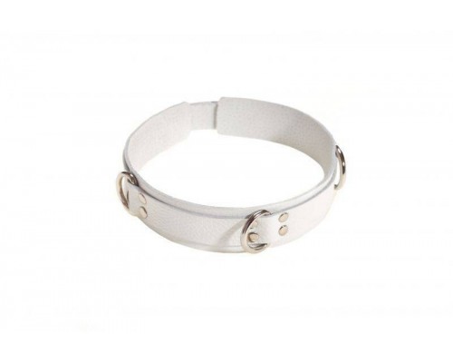 sLash - Ошейник Slave leather collar, WHITE (280242)