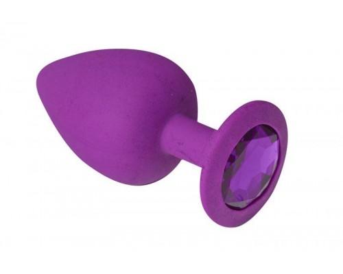 sLash - Анальная пробка, Purple Silicone Amethyst, M (280275)