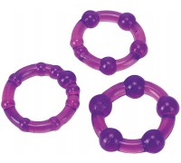 Seven Creations - Набор эрекционных колец Ultra Soft & Stretchy Pro Rings, PURPLE (DT50640)