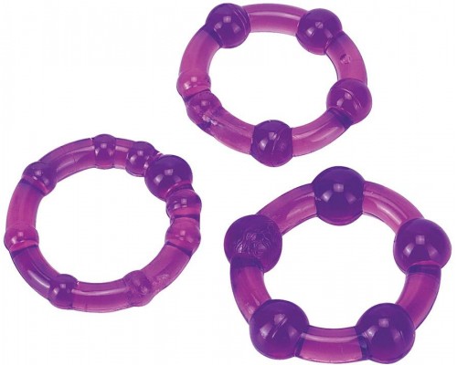 Seven Creations - Набор эрекционных колец Ultra Soft & Stretchy Pro Rings, PURPLE (DT50640)