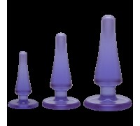 Набор анальных пробок Doc Johnson Crystal Jellies Anal Initiation Kit - Purple