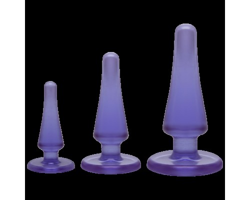 Набор анальных пробок Doc Johnson Crystal Jellies Anal Initiation Kit - Purple