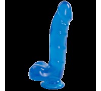 Фаллоимитатор Doc Johnson Jelly Jewels - Cock and Balls with Suction Cup - Blue