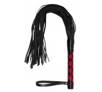 sLash - Флогер Premium Leather Flogger, BLACK/RED (280149)