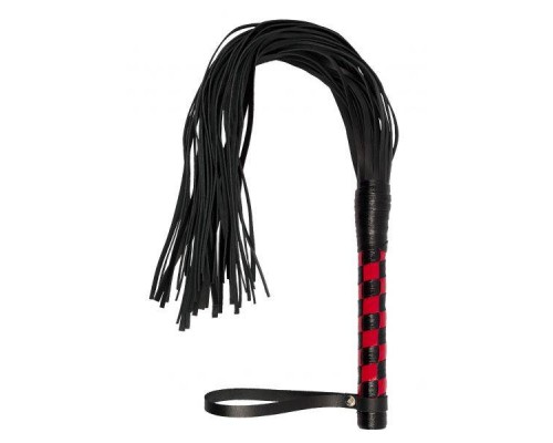 sLash - Флогер Premium Leather Flogger, BLACK/RED (280149)