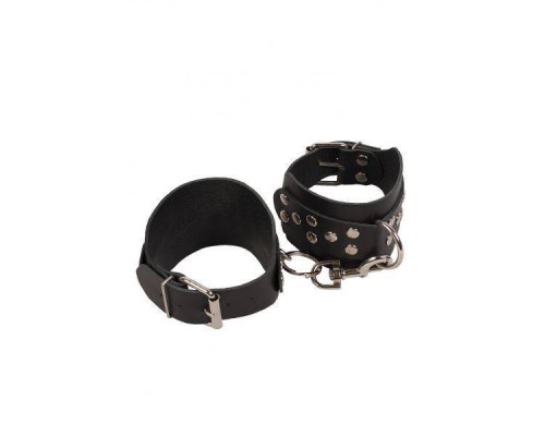 sLash - Оковы Leather Leg Cuffs, BLACK (280174)