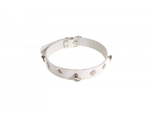 sLash - Ошейник Leather Choker,WHITE (280245)