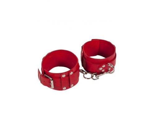 sLash - Оковы Leather Dominant Leg Cuffs, RED (280155)