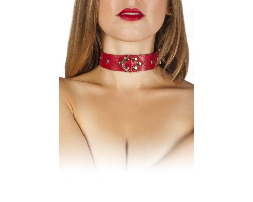 sLash - Ошейник Leather Restraints Collar, RED (280164)