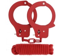 Dream Toys - Набор BONDX METAL CUFFS&LOVE ROPE SET, RED (DT20868)