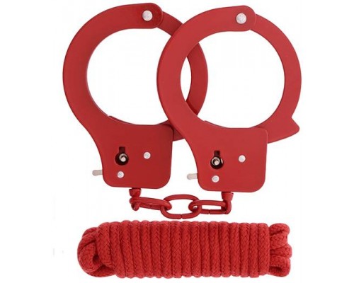 Dream Toys - Набор BONDX METAL CUFFS&LOVE ROPE SET, RED (DT20868)