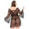 Черный пеньюар с кружевом и стринги Fantasy Lingerie, Xl/ХХl