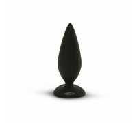 Силиконовая анальная пробка Miss V - Heartbreaker Velvet Black, 9,5х3,1 см