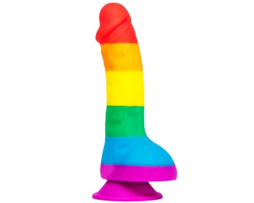 Фаллоимитатор c мошонкой Pride Dildo Silicone Rainbow, 14,5х4 см