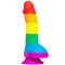 Фаллоимитатор c мошонкой Pride Dildo Silicone Rainbow, 14,5х4 см