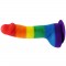 Фаллоимитатор c мошонкой Pride Dildo Silicone Rainbow, 14,5х4 см