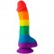 Фаллоимитатор c мошонкой Pride Dildo Silicone Rainbow, 14,5х4 см