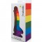 Фаллоимитатор c мошонкой Pride Dildo Silicone Rainbow, 14,5х4 см